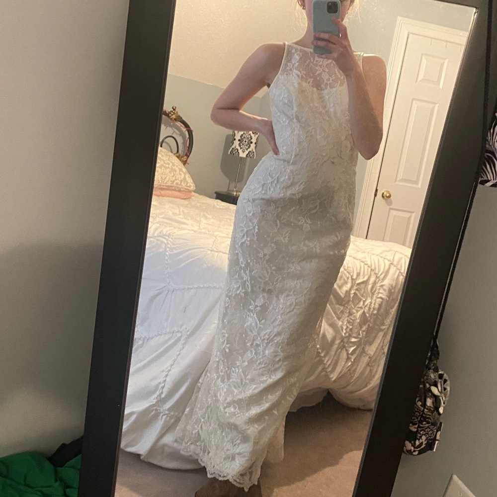 Vintage 90s Ivory Lace Bridal Gown